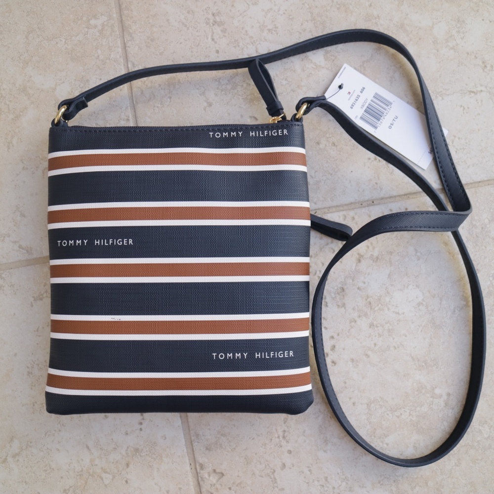 Tommy Hilfiger Brown Navy Blue Crossbody - Picture 3 of 4